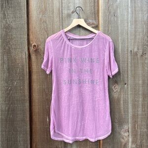 Zoe + Liv Pink Wine In The Sunshine Lilac Size M Women’s Graphic Tunic T-shirt